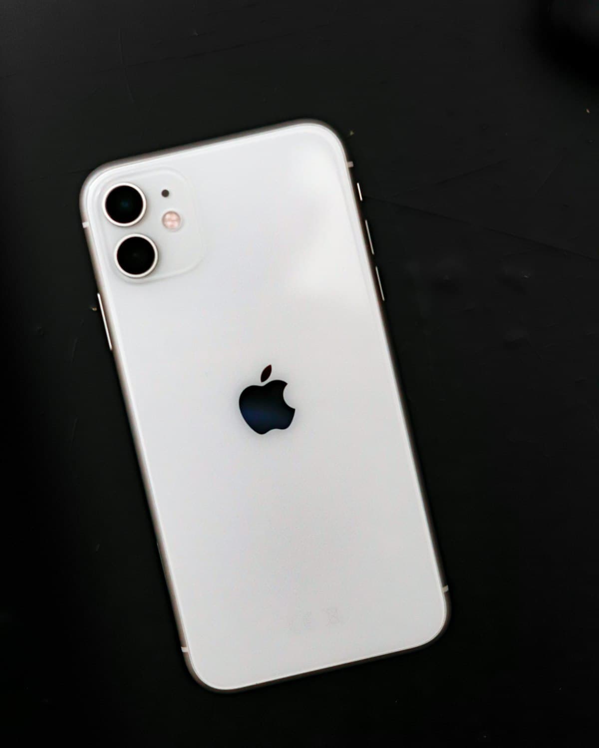 iPhone held in hand while checking device information